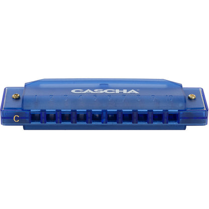 Cascha Fun Series 10-Hole Diatonic Harmonica in C-Major - Transparent Blue with Hard Case — view 3