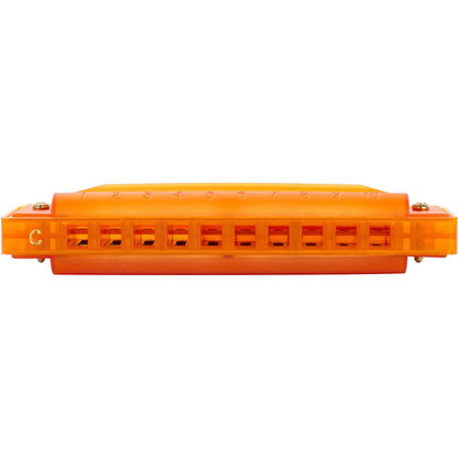 Cascha Fun Series 10-Hole Diatonic Harmonica in C-Major with Transparent Orange Design and Hard Case — view 4
