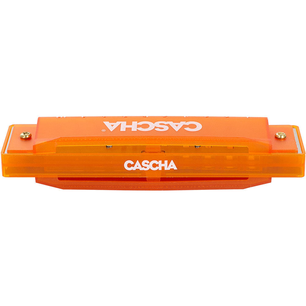 Cascha Fun Series 10-Hole Diatonic Harmonica in C-Major with Transparent Orange Design and Hard Case — view 6