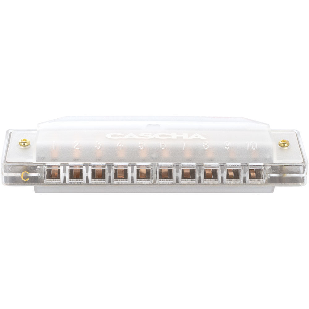 Cascha Fun Series 10-Hole Diatonic Harmonica in C-Major with Transparent Clear ABS Housing and Hard Case — view 3