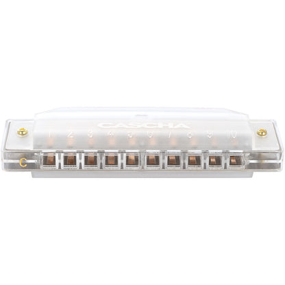 Cascha Fun Series 10-Hole Diatonic Harmonica in C-Major with Transparent Clear ABS Housing and Hard Case — view 3