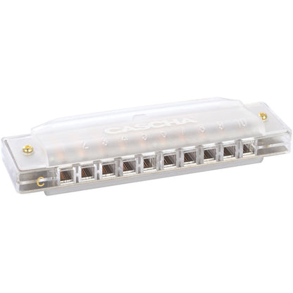 Cascha Fun Series 10-Hole Diatonic Harmonica in C-Major with Transparent Clear ABS Housing and Hard Case