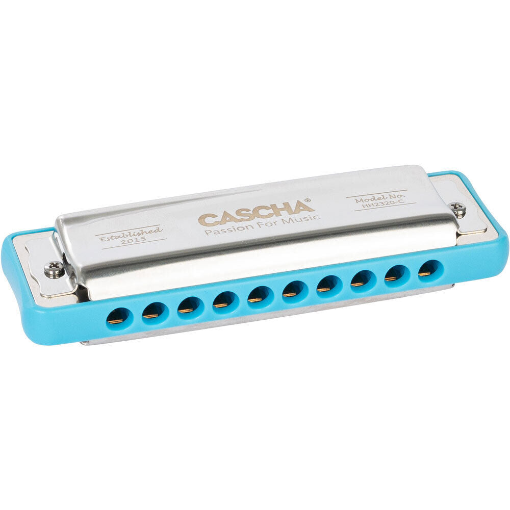 Cascha Ocean Rock Series Blues Harmonica Key of C with Blue Comb and Softcase — view 4