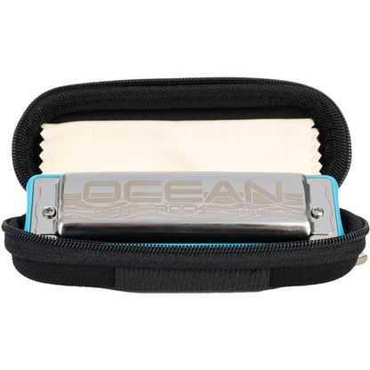 Cascha Ocean Rock Series Blues Harmonica Key of C with Blue Comb and Softcase — view 2