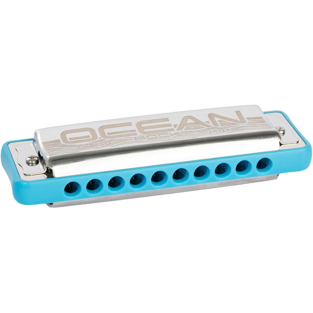 Cascha Ocean Rock Series Blues Harmonica Key of C with Blue Comb and Softcase