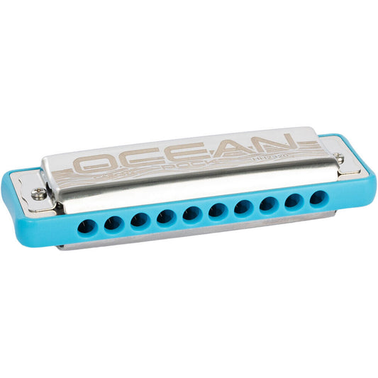 Cascha Ocean Rock Series Blues Harmonica Key of C with Blue Comb and Softcase
