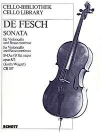 Fesch - Sonata Op 8 No 2 B Flat Major for Cello/Basso Continuo, 19 Pages, Published by Schott Music