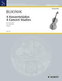 Bukiník - 4 Concert Studies for Cello by Mikhail Bukinik, Schott Music, 22 Pages, Cello Solo