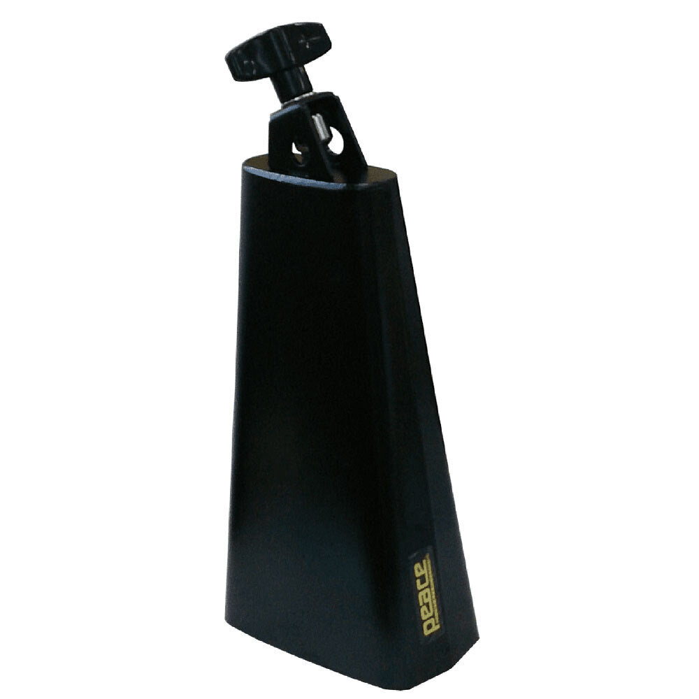 Peace 8" Black Cowbell with Mount for Percussion and Drum Sets