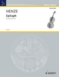 Henze - Epitaph for Cello Solo, Schott Music, 4 Pages