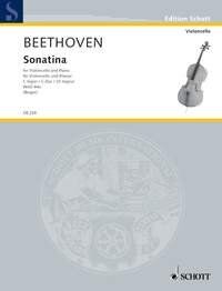 Beethoven Sonatina C Major WoO 44A for Cello and Piano, Arranged by Julius Berger, 12 Pages, Published by Schott Music