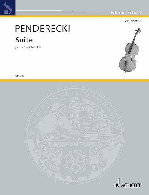 Penderecki - Suite for Cello Solo, Schott Music Edition, 28 Pages