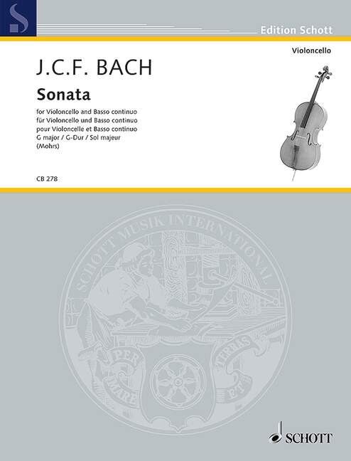 JCF Bach - Sonata in G Major for Cello and Basso Continuo, 32 Pages, Publisher: Schott Music