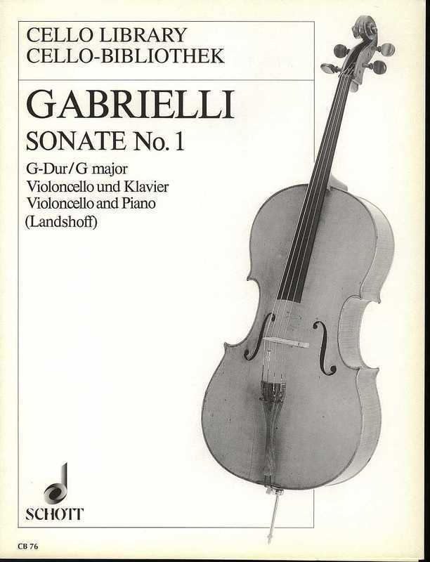 Sonata No 1 G Vc/Piano Book