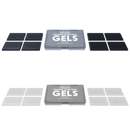 Remo Crown Control Gels - Clear, 8 Pieces, Non-Toxic, Overtone Dampening for Drums and Percussion, Washable, Stick Bag Friendly