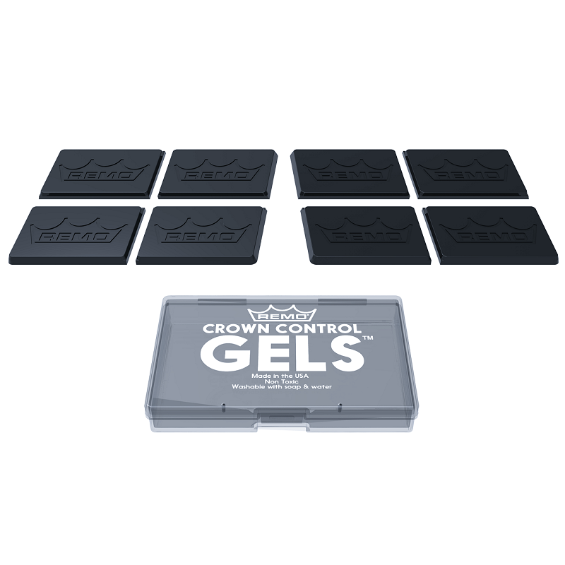 Remo Crown Control Gels - Clear, 8 Pieces, Non-Toxic, Overtone Dampening for Drums and Percussion, Washable, Stick Bag Friendly — view 2