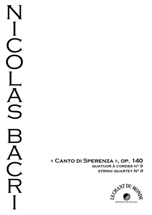 Bacri - String Quaret No 9 Op 140 Score/Parts
