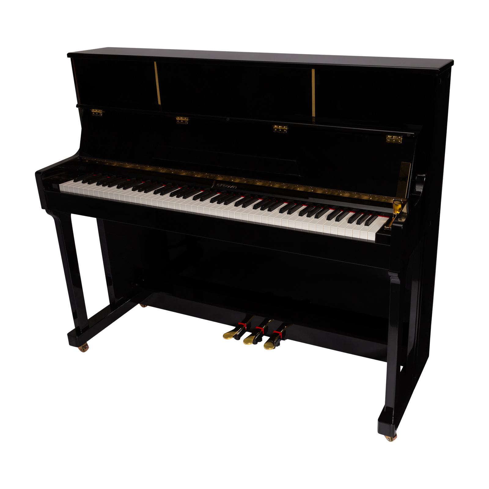 Crown CDP-901-BLK Upright 88-Key Weighted Digital Piano with French Dream Sound Engine, Black Finish