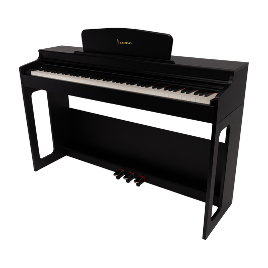 Crown CDP-906-BLK Upright 88-Key Weighted Digital Piano in Black