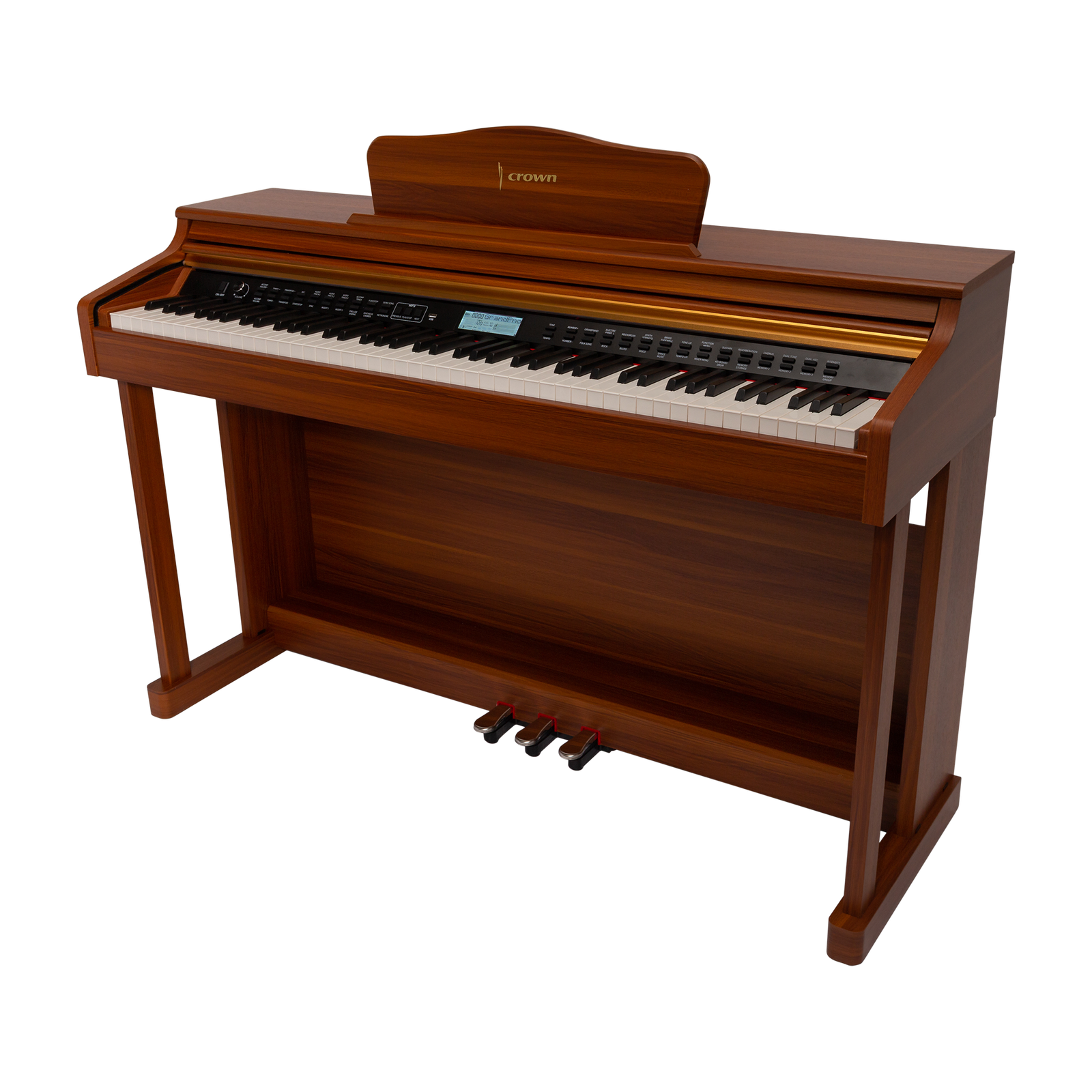 Crown CDP-913-WDG Upright 88-Key Weighted Digital Piano Woodgrain Finish
