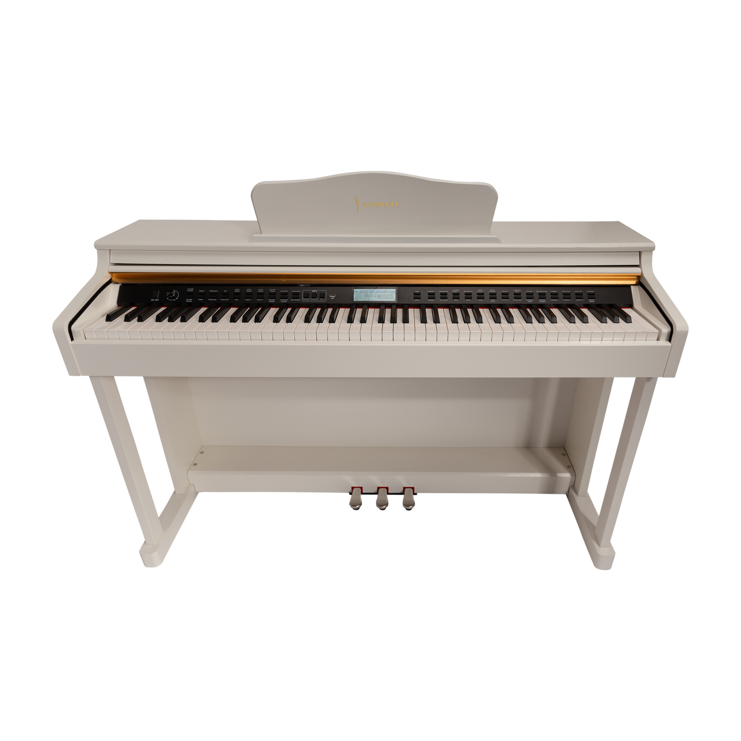 Crown CDP-913-WHT 88-Key Weighted Upright Digital Piano with French Dream Sound Engine, 600 Tones, 200 Rhythms, USB Connectivity — view 3