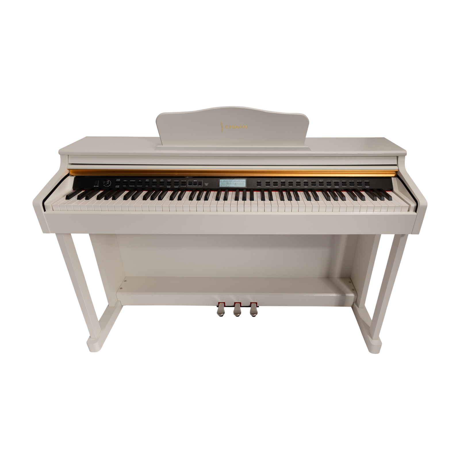 Crown CDP-913-WHT 88-Key Weighted Upright Digital Piano with French Dream Sound Engine, 600 Tones, 200 Rhythms, USB Connectivity — view 3