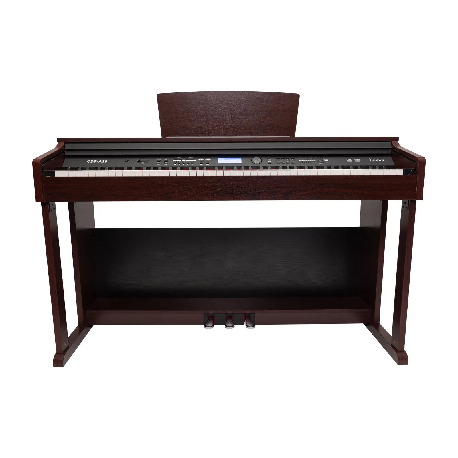 Crown CDP-A20 88-Key Touch Responsive Digital Piano with LCD, USB, MIDI, and Weighted Keys - Walnut Finish — view 4