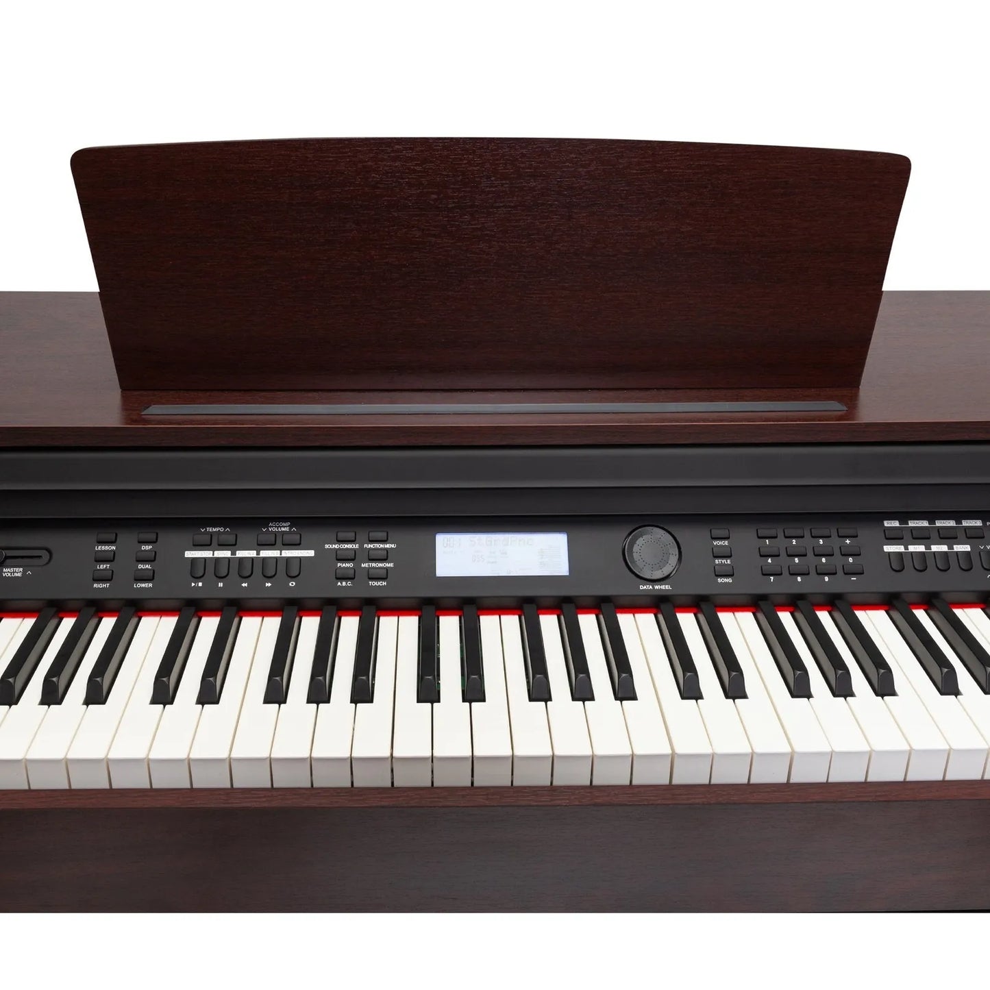 Crown CDP-A20 88-Key Touch Responsive Digital Piano with LCD, USB, MIDI, and Weighted Keys - Walnut Finish — view 3