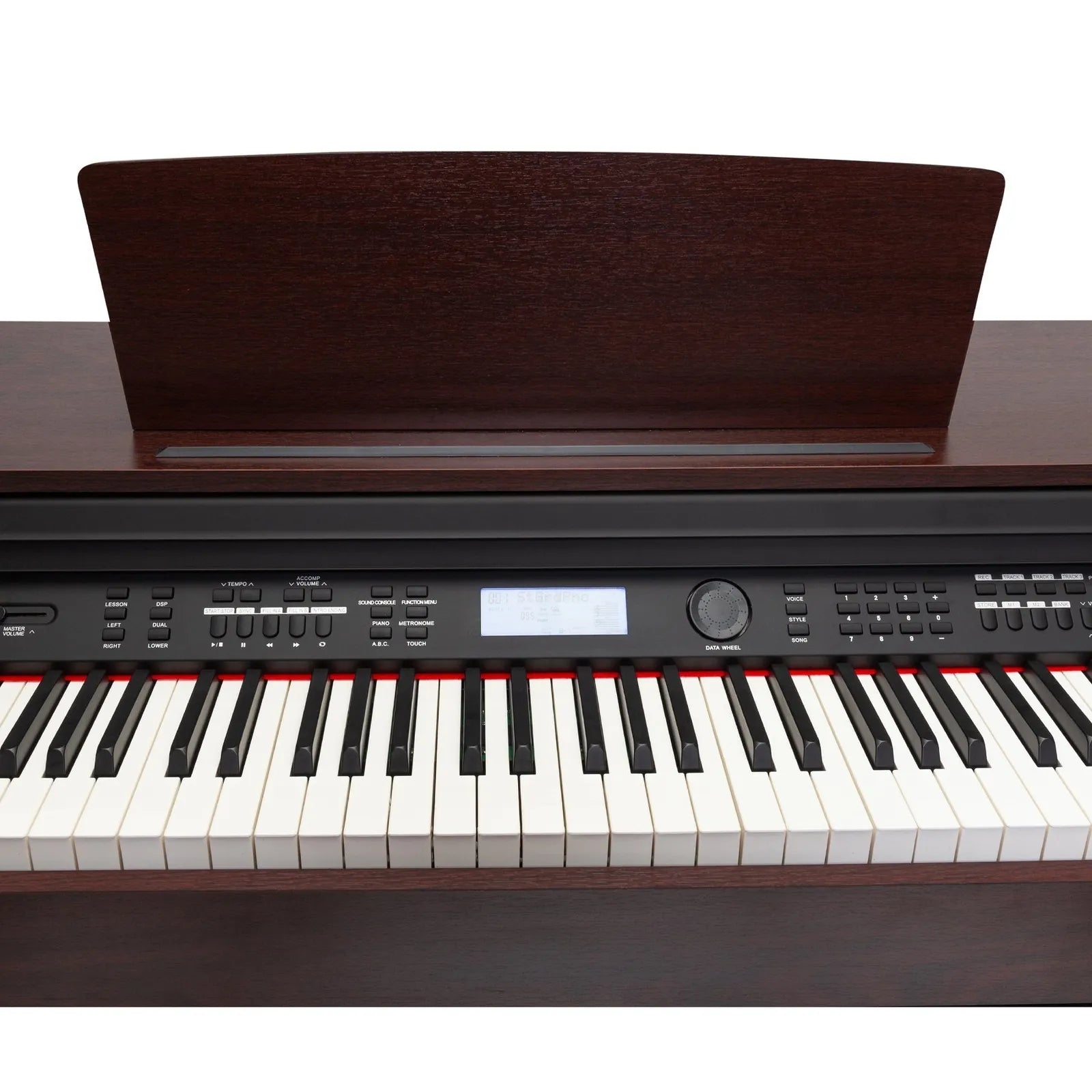 Crown CDP-A20 88-Key Touch Responsive Digital Piano with LCD, USB, MIDI, and Weighted Keys - Walnut Finish — view 3