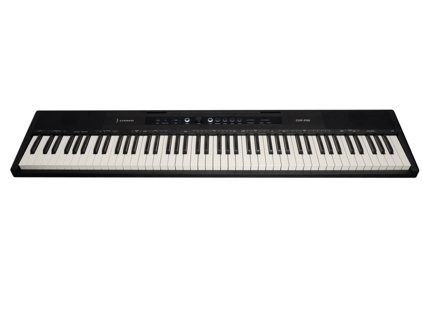 Crown P86 88-Key Touch Responsive Digital Piano with LCD Display and USB Port (Black)