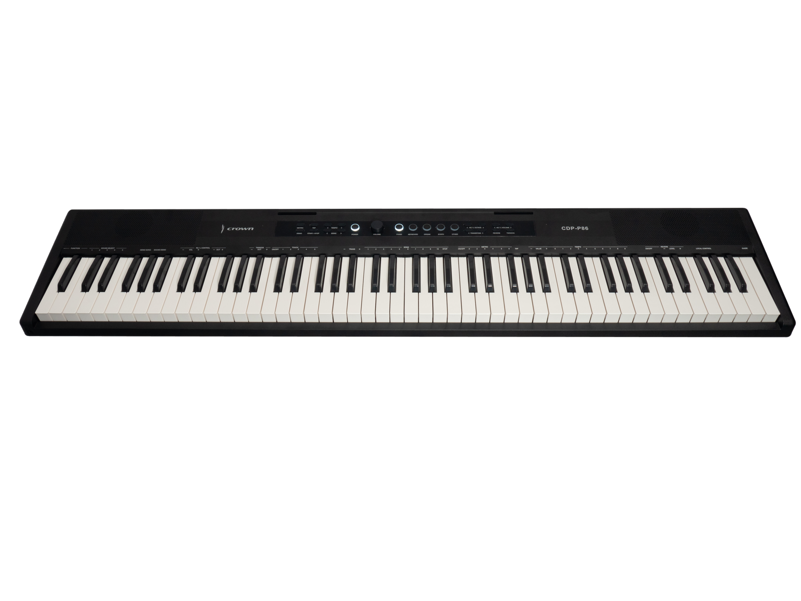 Crown P86 88-Key Touch Responsive Digital Piano with LCD Display and USB Port (Black)