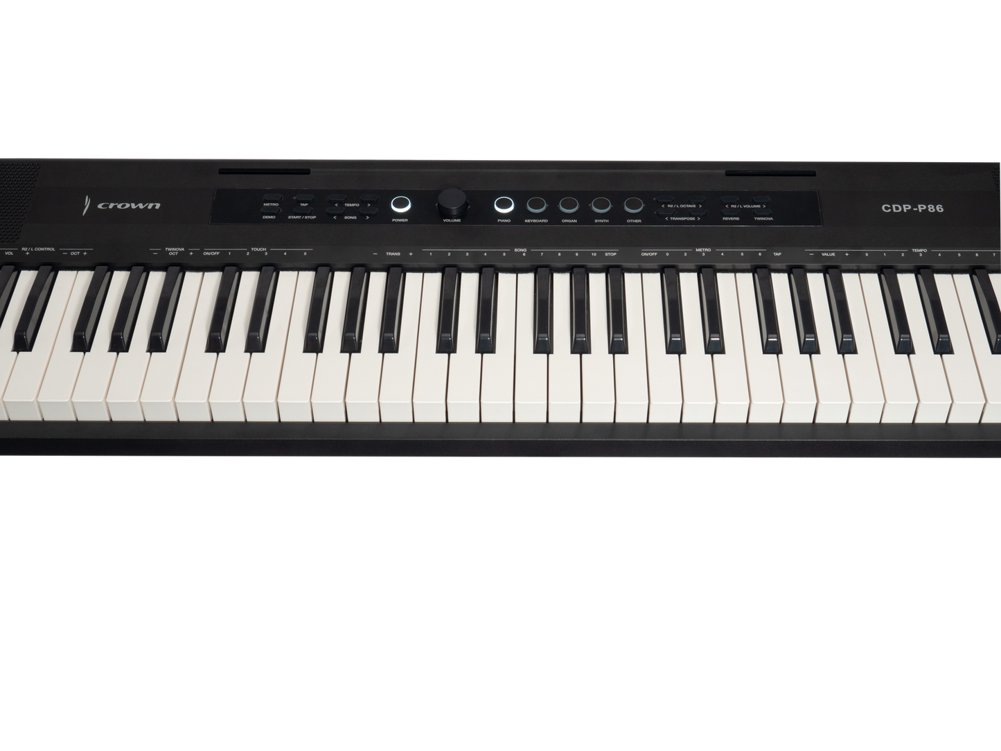 Crown P86 88-Key Touch Responsive Digital Piano with LCD Display and USB Port (Black) — view 4