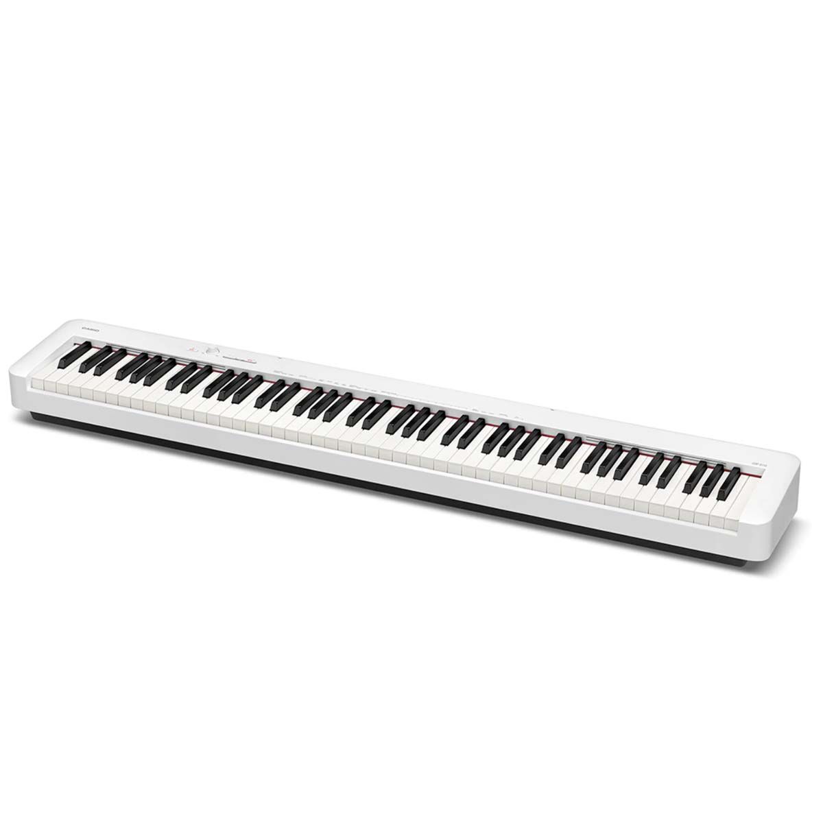 Casio CDP-S110WE Digital Piano with 88 Keys, Scaled Hammer Action, 10 Tones, Portable Design, Includes SP-3 Pedal and AC Adapter