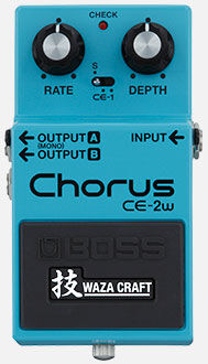 BOSS CE-2W Chorus Pedal - Compact Analog Chorus Effects, True Bypass, Vintage Mode, Custom Mode, 1976 Legacy Design