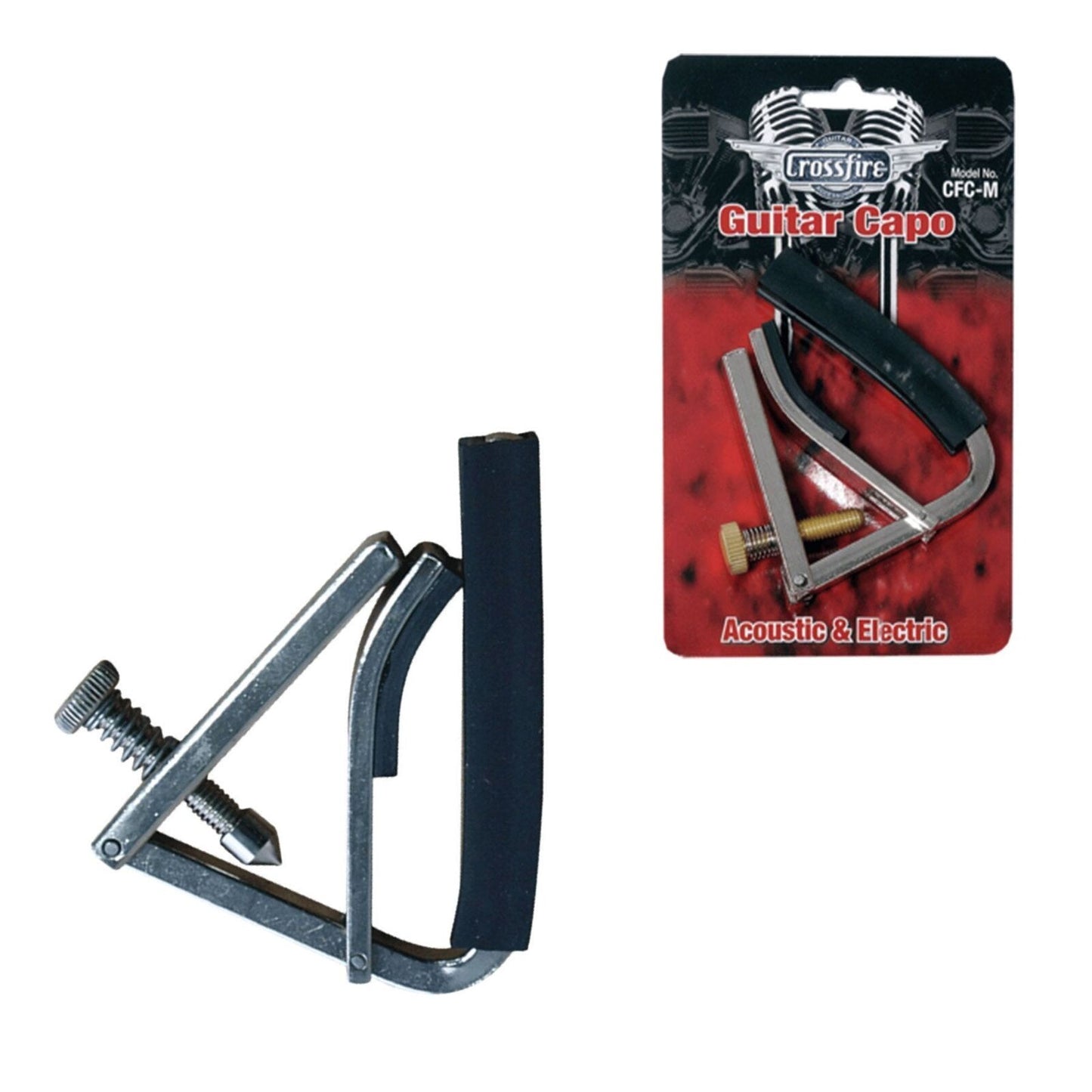 Crossfire Multi-Function Capo for Acoustic and Electric Guitars (Chrome) — view 2