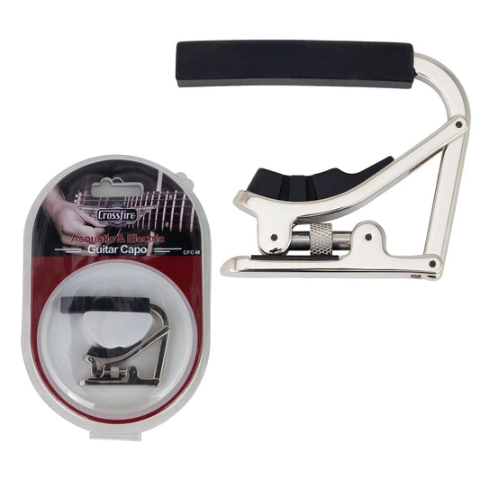 Crossfire Multi-Function Capo for Acoustic and Electric Guitars (Chrome)