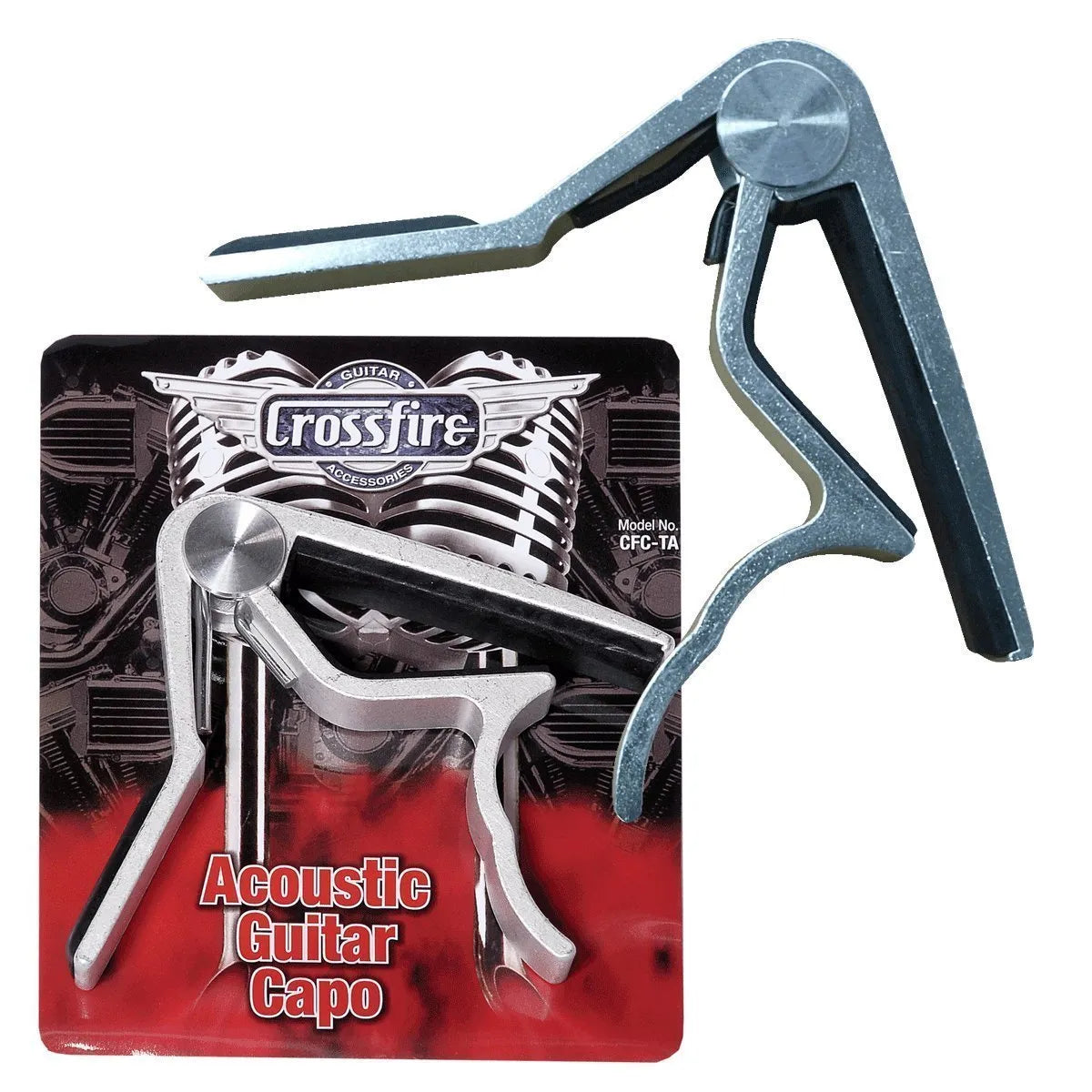 Crossfire Trigger-Style Acoustic Guitar Capo - Nickel for Steel String Guitars