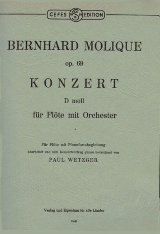 Molique - Concerto D Min Op 69 Flute/Piano (Softcover Book)