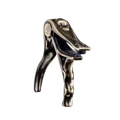 Crossfire Skull Trigger-Style Acoustic Guitar Capo - Bronze
