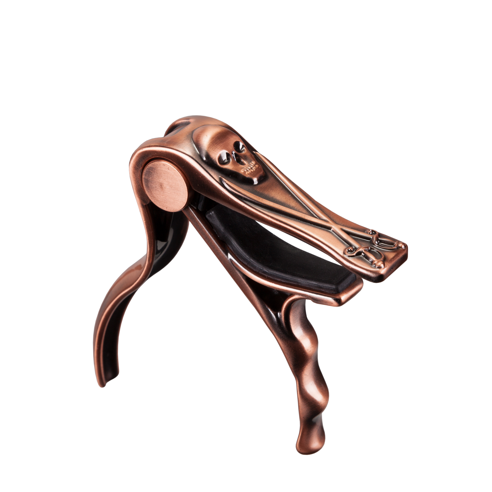 Crossfire Trigger-Style Skull Acoustic Guitar Capo Antique Bronze