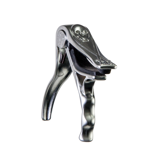 Crossfire Trigger-Style Skull Acoustic Guitar Capo - Chrome