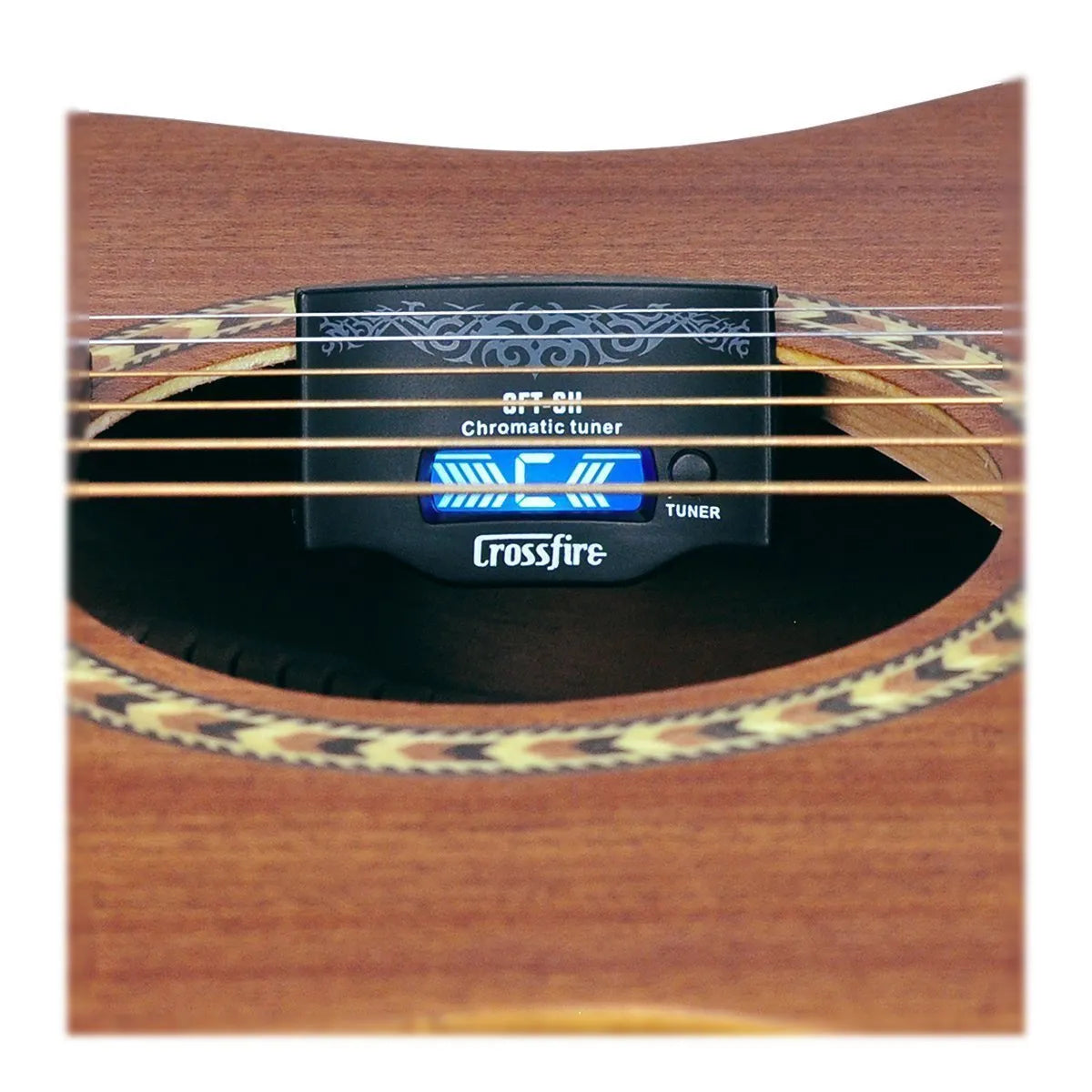 Crossfire CFT-SH-BLK Sound Hole-Mounted Chromatic Tuner with Built-In Microphone — view 2