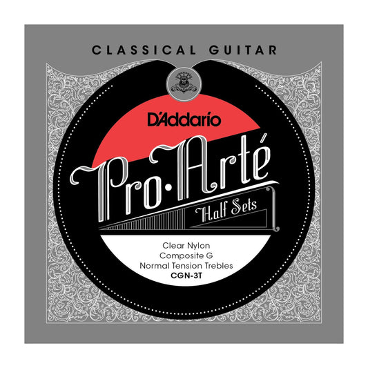 D'Addario CGN-3T Pro-Arte Clear Nylon w- Composite G Classical Guitar Half Set, Normal Tension