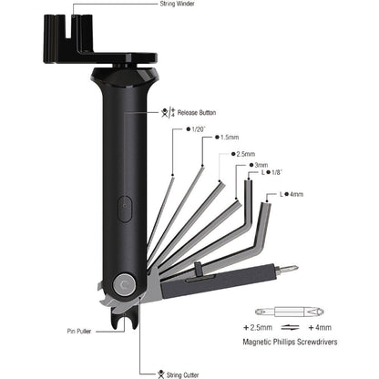 Cherub CGT-1 Pro Mechanical Tuning Multi-Tool with String Winder and Accessories — view 3