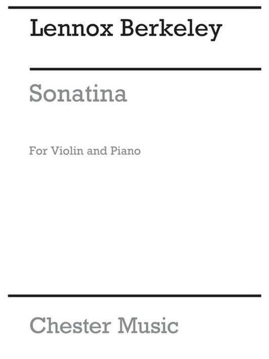 Berkeley - Sonatina Op 17 Violin/Piano (Softcover Book)