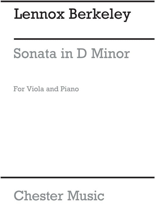 Berkeley - Sonata D Minor Viola/Piano (Softcover Book)
