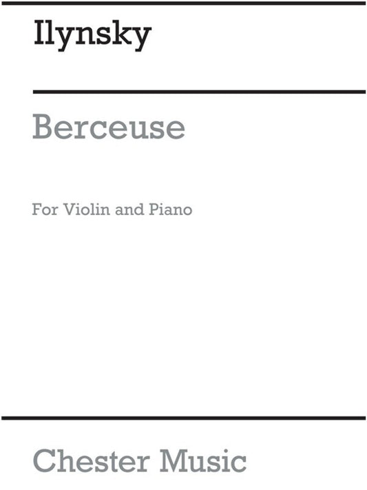 Ilynsky - Berceuse For Violin/Piano (Softcover Book)
