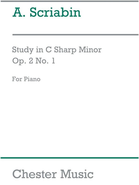 Scriabin - Study C Sharp Minor Op 2 No 1 Piano (Softcover Book)