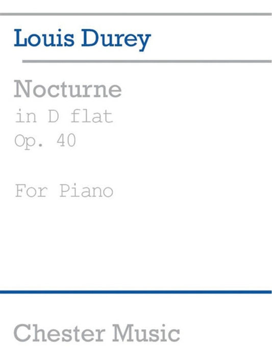 Durey - Nocturne In D Flat Op 40 For Piano (Softcover Book)