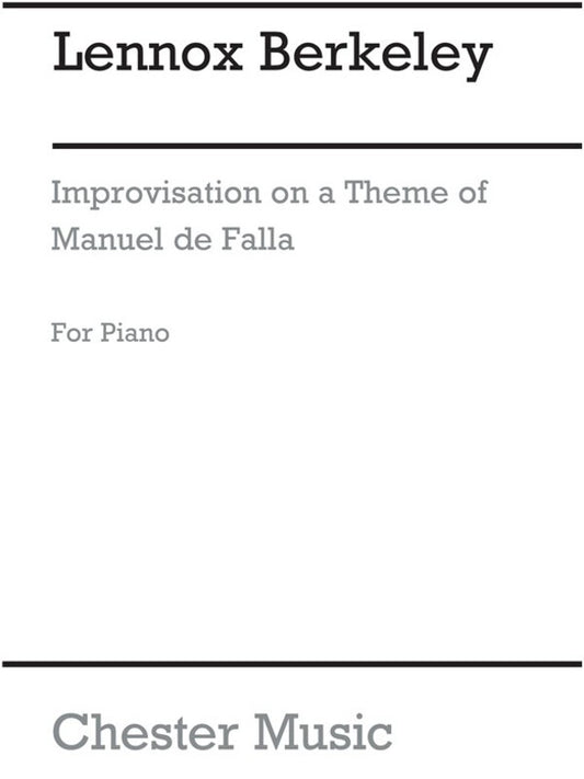 Berkeley - Improvisation On Theme Of De Falla Piano (Pod) (Softcover Book)